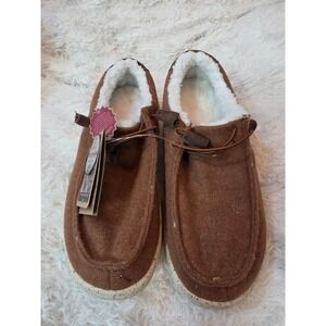 NWT Lamo Men's Samuel Slip-On Shoes - Brown Boiled Wool - Size 9